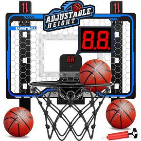 ألعاب Hoperock Indoor Basketball Hoop للأطفال ، طوق كرة السلة قابل للتعديل فوق الباب ، والأطواق الصغيرة مع لوحة النتائج ، وهدايا عيد ميلاد كرة السلة للأولاد العمر 4 5 6 7 8 9 10 11 12+
