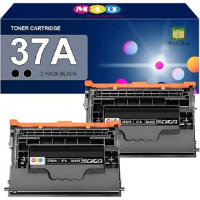 37A خراطيش الحبر 2 حزمة أسود CF237A (مع رقاقة) متوافقة مع خراطيش الحبر 37A العمل للطابعة Enterprise M607N M608DN M609 M608N M607DN MFP M632 M631 (2 Pack ، Black)