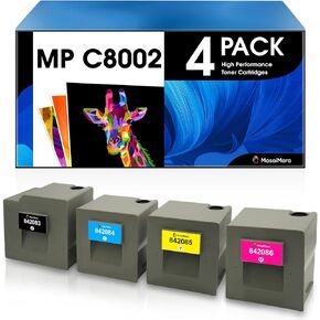 MasaiMara MP C8002 / MP C6502 Compatible Toner Cartridges Replacement for Ricoh Savin Lanier MP C8002 MP C6502 Printer (Black, Cyan, Magenta, Yellow, 4-Pack)