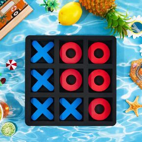 لعبة Liliful Floating Tic TAC Toe Board Game 12''x12 '' Board Chess Board Games Portable Games Classic Board for Family Pool Play Games