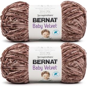 Bernat Baby Velvet BB غزل أبيض ثلجي - 2 حزمة من 300 جم/10.5 أوقية - 100 ٪ بوليستر - #4 الصوفي (المتوسط) - 492 ياردة - الحياكة/الكروشيه