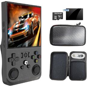 R36Max Handheld Retro Game Conx System Linux System 4.0 بوصة شاشة IPS ، دعم وحدة التحكم في اللعبة المحمولة WiFi 30+ محاكي 18000 ألعاب (Blue/64g)