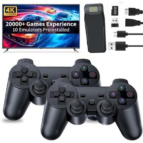 Weiyuii اللاسلكي اللاسلكي ألعاب Console عصا مدمجة 20000+ ألعاب كلاسيكية ، 4K HDMI الإخراج الحنين إلى الحنين