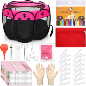 45 PCS PUPPY HITTEN WHELPING Supplies KIT FOR PUPPIES CHEST CHEST PET PLAYPEN WHELPING COLLAR CLAMP BULB ABERATOR FOTTLE BOGET BAS