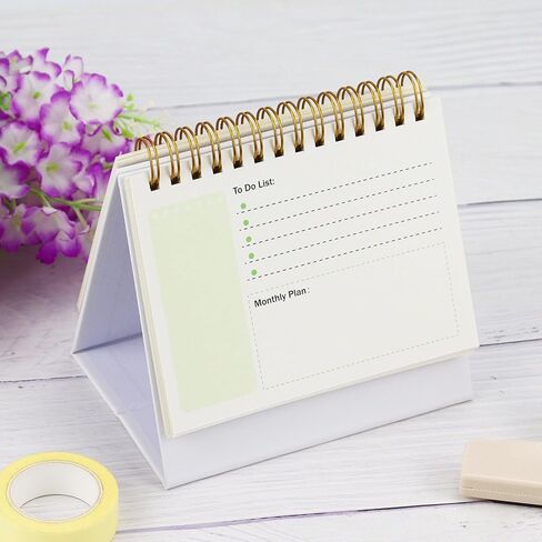 Mini Desk Calendar, July 2024 - Dec 2025 Small Desktop Calendar 5.2" x 5.3" Standing Flip Desktop Calendar for Home Office School (Greenery) in Saudi Arabia