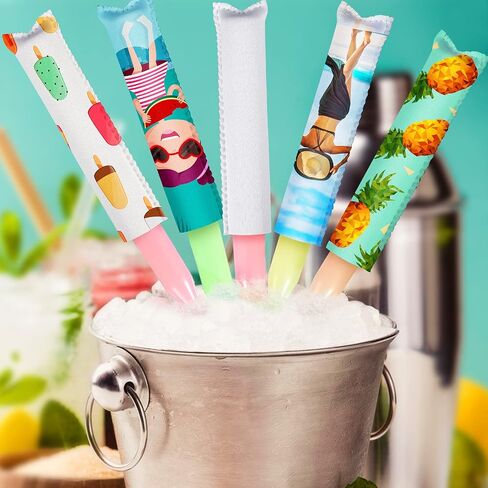 Patelai 30 Pieces Ice Pop Sleeves,new Sublimation Blanks White Holder Reusable Freezer Pop Sleeves Anti Freezing Ice Popular Holders for Kids Adults Heat Press Transfer 2025 (White) in Saudi Arabia