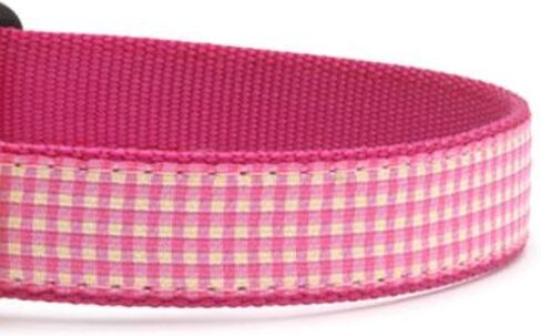 Up Country Pink Gingham Dog Collar, Small (9 to 15 inches) 5/8 inch Narrow Width in Saudi Arabia