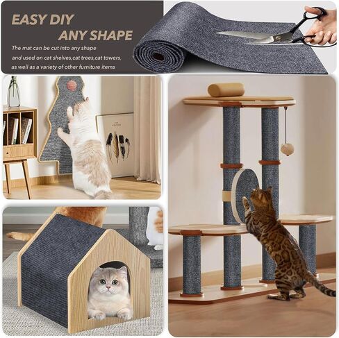 78.7 "x15.8" حصيرة خدش Cat ، سجادة خدش Cat ذاتية اللصق ، واقي الأثاث Scratch Cats Diy للأريكة والأريكة والجدار والباب ، ودائم حراس الأريكة الأريكة من مخالب القطط ، والرمادي الداكن in Kuwait