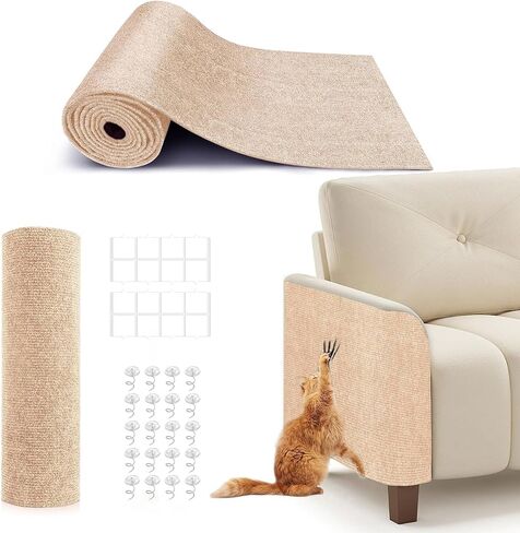 78.7 "x15.8" حصيرة خدش Cat ، سجادة خدش Cat ذاتية اللصق ، واقي الأثاث Scratch Cats Diy للأريكة والأريكة والجدار والباب ، ودائم حراس الأريكة الأريكة من مخالب القطط ، والرمادي الداكن in Kuwait
