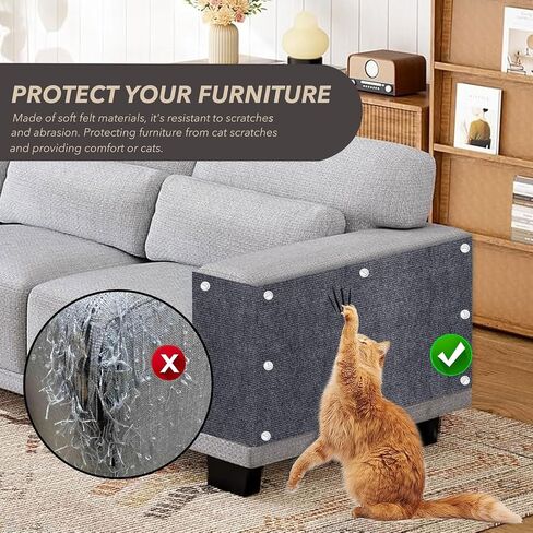 78.7 "x15.8" حصيرة خدش Cat ، سجادة خدش Cat ذاتية اللصق ، واقي الأثاث Scratch Cats Diy للأريكة والأريكة والجدار والباب ، ودائم حراس الأريكة الأريكة من مخالب القطط ، والرمادي الداكن in Kuwait