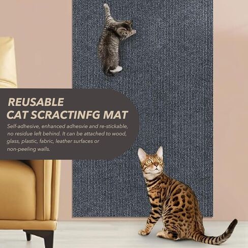 78.7 "x15.8" حصيرة خدش Cat ، سجادة خدش Cat ذاتية اللصق ، واقي الأثاث Scratch Cats Diy للأريكة والأريكة والجدار والباب ، ودائم حراس الأريكة الأريكة من مخالب القطط ، والرمادي الداكن in Kuwait