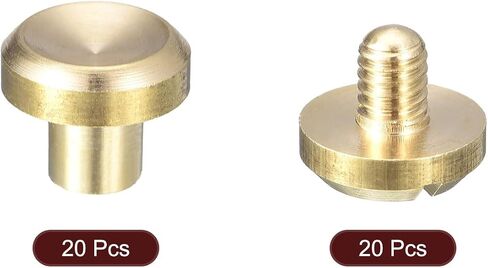 UXCELL 20PACK BRASS Chicago Procks ، 5 × 10 مم المسمار المقعر الخلفي بعد أن تم عرض مسامير مسمار الأظافر لحزام حزام الجلود DIY ، نغمة ذهبية in Kuwait