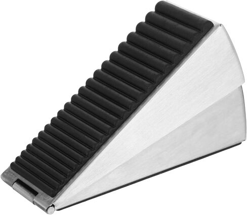 Door Stoppers for Bottom of Door, Adjustable Large Spring Heavy Duty Door Stopper, Tall up to 3" Stainless Steel & Rubber Door Stop Wedge Suits Any Heavy Doors (1, Silver) in Kuwait