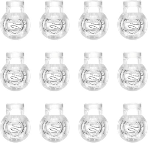 PATIKIL Plastic Cord Lock, 50 Pack Single Hole Toggle Stopper Round Ball Shaped Adjustable Cord Stops Fastener for Paracord, Camping, Hiking, Shoelace Replacement, White in Saudi Arabia