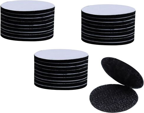 24 Pairs 1 Inch Hook and Loop Dots, Round Adhesive Double Sided Sticky Tape, Self Adhesive Nylon Hook and Loop Fasteners for Home Office DIY Tool Hanging, Black in Saudi Arabia