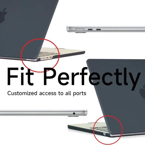 COATIT Case for MacBook Air 13 inch 2025 2024 2023 2022 M4 A3240 M3 M2 A3113 A2681,for Mac Air 13.6" Laptop Hard Shell Case + Keyboard Cover + Screen Protector + Stickers + Type-C Adapter,Matte Black in Kuwait