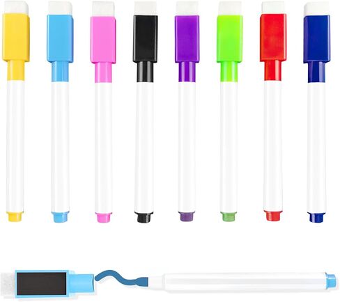 25 Pcs Colorful Magnetic Dry Erase Markers with Eraser Cap, White Board Mini Dry erase Markers Bulk, Fine Point Tip Student White Board Markers for Teachers Office School Supplies in Saudi Arabia