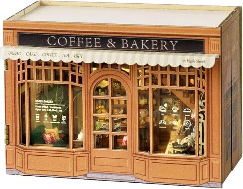 بيت الدمى المصغر مع الأثاث، طقم بيت الدمى المصغر من CUTEROOM DIY مع مصباح LED، طقم بيت الدمى الخشبي لبنات البناء أو هدية للبالغين والأطفال in Kuwait