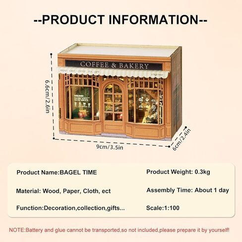 بيت الدمى المصغر مع الأثاث، طقم بيت الدمى المصغر من CUTEROOM DIY مع مصباح LED، طقم بيت الدمى الخشبي لبنات البناء أو هدية للبالغين والأطفال in Kuwait