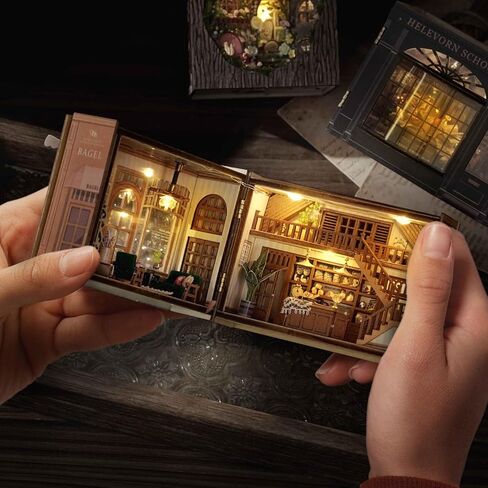 بيت الدمى المصغر مع الأثاث، طقم بيت الدمى المصغر من CUTEROOM DIY مع مصباح LED، طقم بيت الدمى الخشبي لبنات البناء أو هدية للبالغين والأطفال in Kuwait