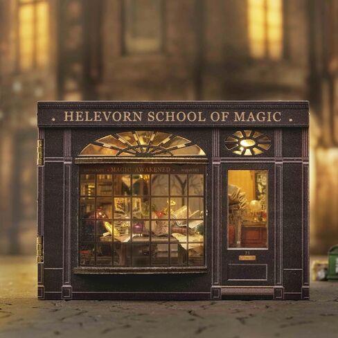 Dollhouse Miniature with Furniture, CUTEROOM DIY Miniature Doll House Kit with Led, Building Block Town Wooden Dollhouse Kit or Adult and Children Gift in Kuwait