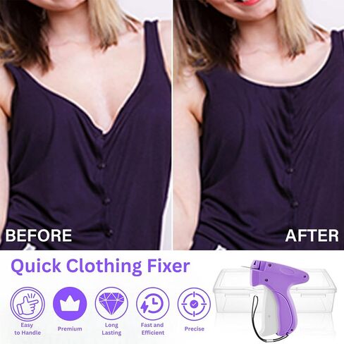 Premium Fine Stitch Gun for Clothes, Tagging Gun – Includes 6 Heavy-Duty Needles, 3000 Fasteners & Case – Clothing Tag Gun for Fabric, Retail, Repairs & DIY in Kuwait