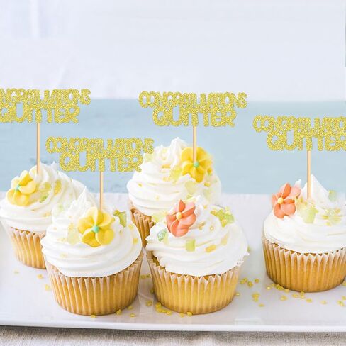 24 Pack 2025 Graduation Cupcake Toppers So Proud Of You Way to Go Class Of 2024 Cupcake Picks Congrate Grad for 2025 Graduation Theme Birthday Party Supplies way to go (did blue) in Kuwait