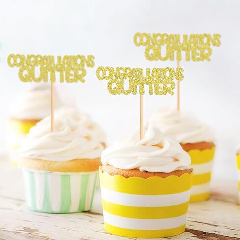 24 Pack 2025 Graduation Cupcake Toppers So Proud Of You Way to Go Class Of 2024 Cupcake Picks Congrate Grad for 2025 Graduation Theme Birthday Party Supplies way to go (did blue) in Kuwait