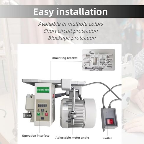 Servo Motor Sewing Machine AC110V, 750w 1HP Industrial Brushless Sewing Machine Motor with Pure Copper Coils, Energy Saving Mute (White, 750W) in Kuwait