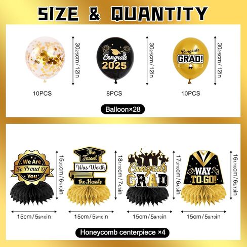 Graduation Decorations Class of 2025 Blue and Gold Graduation Party Decor Set include Congrats Grad Banner Backdrop Class of 2025 Balloons Party Supplies in Kuwait
