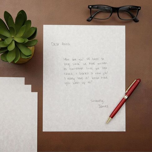 Best Paper Greetings 96 Sheets Parchment Paper for Certificates, Resumes, Diplomas - 90 GSM Textured Stationary, Printer-Friendly - Certificate Paper 8.5 x 11 for Printing - Diploma Printing Paper in Saudi Arabia
