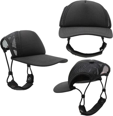 DIY PupLid Trucker Hats (Solid Black, Medium) – Customizable Dog Hat, Blank Canvas for Personalized Design, Adjustable, Premium Stylish Sun Protection in Kuwait