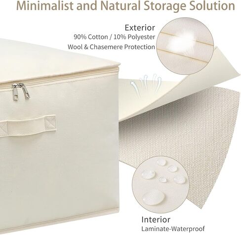 Canvas Comforters Bags Closet Organizers and Storage for Quilts Clothes Organization Containers Bins with Sturdy Zipper, Clear Window 75L for Sweaters Blankets Storage Bedroom Collapsible in Kuwait