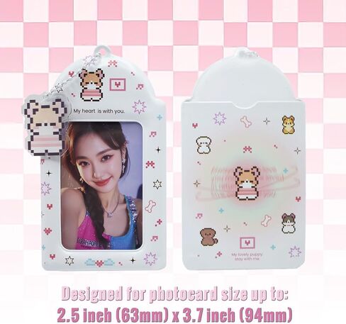 2 Sets Kpop Photocard Holder with Cute Cat Keychain Y2K PhotoCard Holder Kpop Charm Holders Kawaii Photo Card Keychain ID Bus Card Holders Kawaii Kpop Accessories in Saudi Arabia