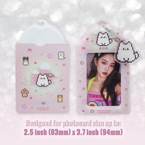 2 Sets Kpop Photocard Holder with Cute Cat Keychain Y2K PhotoCard Holder Kpop Charm Holders Kawaii Photo Card Keychain ID Bus Card Holders Kawaii Kpop Accessories in Saudi Arabia