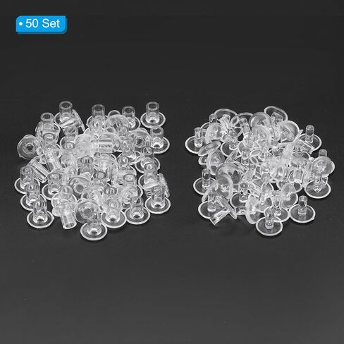 PATIKIL M5x3mm Plastic Binding Post, 50 Sets Plastic Chicago Screws Binding Screw Rivet Post Press-on Buckle for Leather Scrapbook Photo Albums, Black in Kuwait