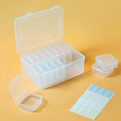 15-Piece Bead Organizer Box Set, Mini Clear Plastic Storage Containers with Lids, Ideal for Beads, Jewelry Making, Nail Art, Craft Supplies and Small Items, Durable and Portable in Kuwait