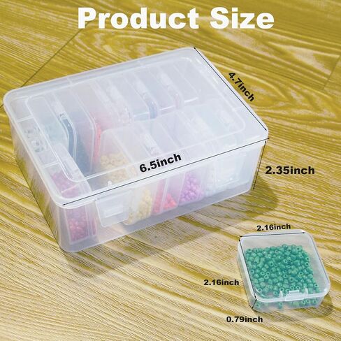 15-Piece Bead Organizer Box Set, Mini Clear Plastic Storage Containers with Lids, Ideal for Beads, Jewelry Making, Nail Art, Craft Supplies and Small Items, Durable and Portable in Kuwait