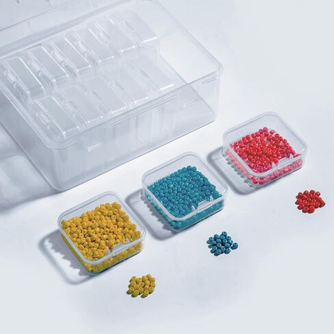 15-Piece Bead Organizer Box Set, Mini Clear Plastic Storage Containers with Lids, Ideal for Beads, Jewelry Making, Nail Art, Craft Supplies and Small Items, Durable and Portable in Kuwait