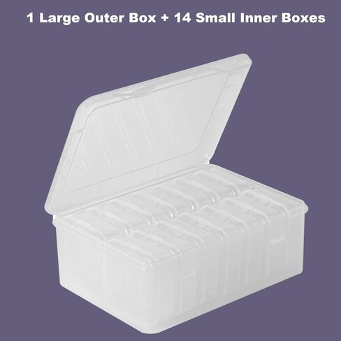 15-Piece Bead Organizer Box Set, Mini Clear Plastic Storage Containers with Lids, Ideal for Beads, Jewelry Making, Nail Art, Craft Supplies and Small Items, Durable and Portable in Kuwait