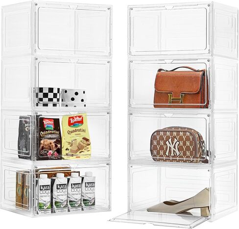 Storage Bins with Lids, 6 Pack Clear Plastic Storage Containers with Magnetic Acrylic Door, 19 Qt Stackable Storage Box for Home,Office Organizing in Kuwait