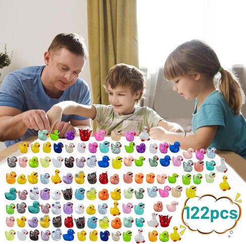 80P Mini Ducks Luminous, Tiny Resin Animals Figurines Colorful Small Little Ducks in Bulk for Miniature Landscape Aquarium Potted Fairy Garden Home Dollhouse Decor Accessories Party Favors Gifts in Kuwait
