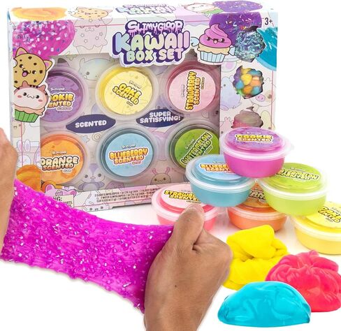 Foodie Box Set, 6-Pack Scented Slimes, Fluffy Slime Cloud, Glitter Slime, Water Slime, Fun Slime Add Ins, Slime for Kids, Kids Party Favors Goodie Bags, Slime Bulk, Kids Slime, Food Slime in Saudi Arabia
