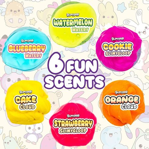 Foodie Box Set, 6-Pack Scented Slimes, Fluffy Slime Cloud, Glitter Slime, Water Slime, Fun Slime Add Ins, Slime for Kids, Kids Party Favors Goodie Bags, Slime Bulk, Kids Slime, Food Slime in Saudi Arabia