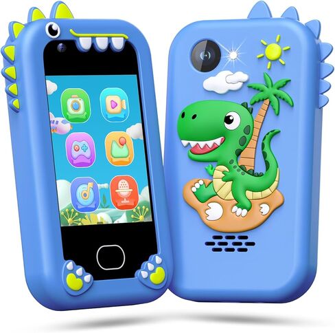 Lapare Kids Phone for Boys, Touchscreen Toy Phone with Dual Camera, Music & Games, Pretend Learning Toy Phone for Toddler with 32GB SD Card in Kuwait
