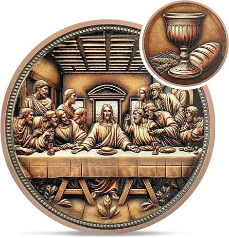 David and Goliath Christian Challenge Coin - Gold Cross Psalm 27:1 Jesus Religious Token - Art God Pocket Bible Verses Coins for Study - Good Luck Commemorative Gifts for Men Women Kids in Kuwait
