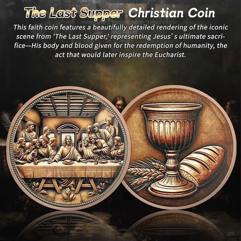 David and Goliath Christian Challenge Coin - Gold Cross Psalm 27:1 Jesus Religious Token - Art God Pocket Bible Verses Coins for Study - Good Luck Commemorative Gifts for Men Women Kids in Kuwait