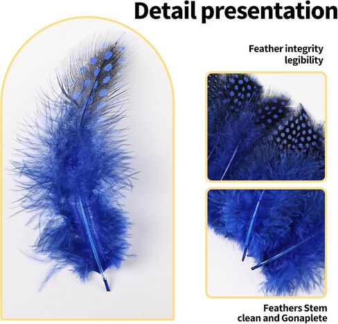 THARAHT 120pcs Spotted Small Natural Bulk Feathers 2-3 Inches for for Sewing Crafts Clothing Jewelry Wedding Hair Hats Dream Catcher Decoration Guinea fowl Feathers in Kuwait