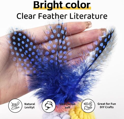 THARAHT 120pcs Spotted Small Natural Bulk Feathers 2-3 Inches for for Sewing Crafts Clothing Jewelry Wedding Hair Hats Dream Catcher Decoration Guinea fowl Feathers in Kuwait