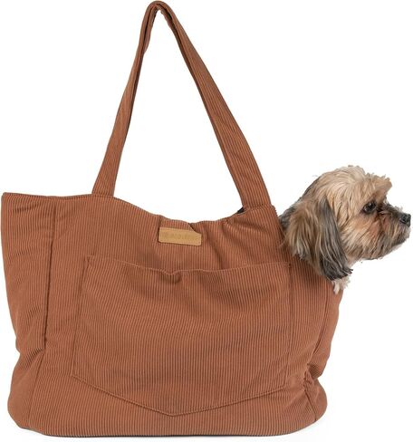 Corduroy Dog Carrier - حيوان أليف لينة من القطن خفيفة الوزن مع مقطع تسخير السلامة - حاملة سفر تنفس للكلاب الصغيرة والجرو (الأخضر) in Kuwait